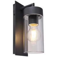 AUSSENWANDLEUCHTE VESSA B: 8,9 CM ANTHRAZIT - Klar/Anthrazit, Basics, Kunststoff/Metall (8,9/25cm) - Globo