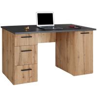 Radni Stol Mx143 - boje hrasta/boje aluminija, Moderno, drvni materijal/plastika (138/76/60cm) - Modern Living