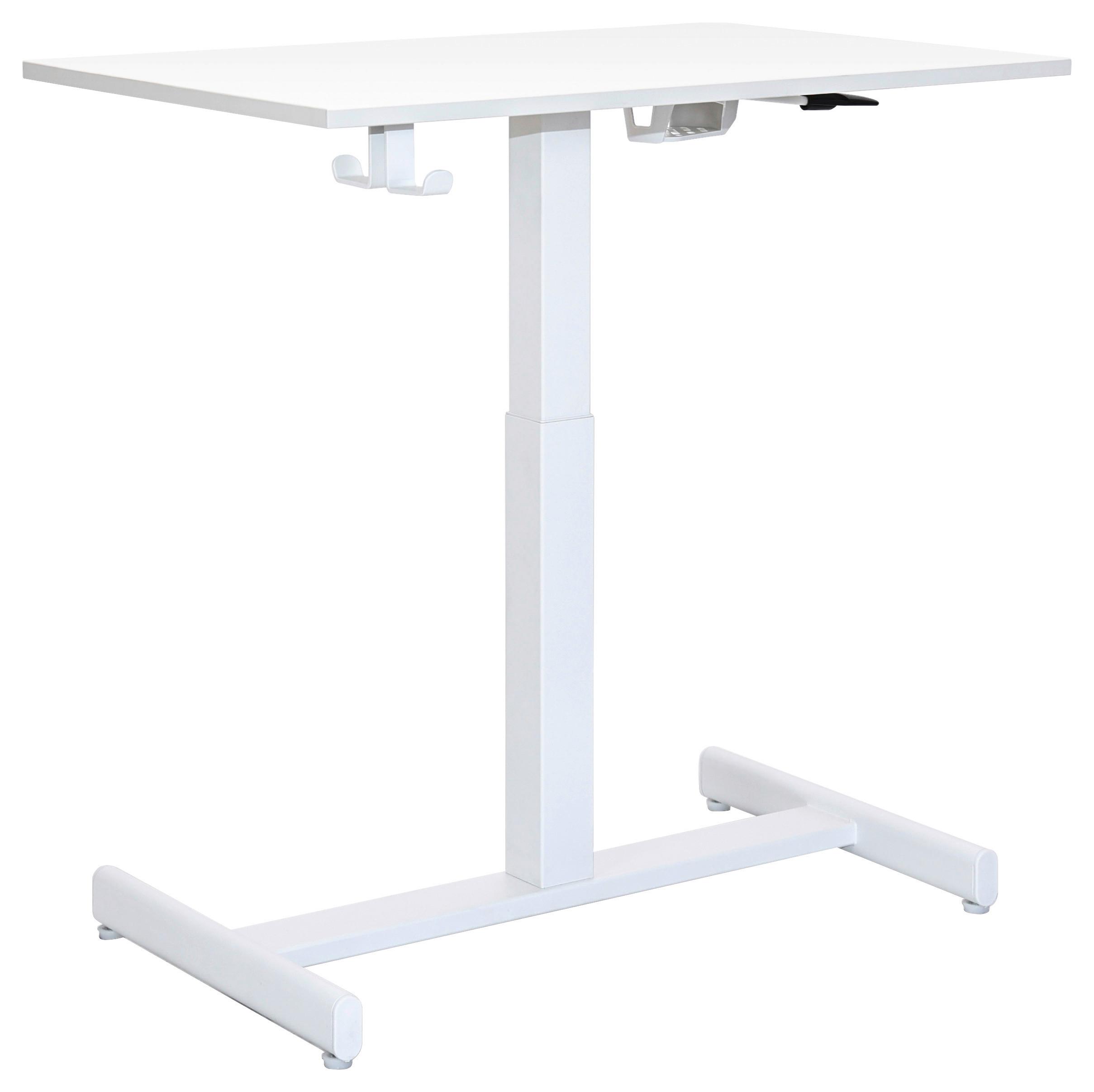Schreibtisch George Weiß - Weiß, MODERN, Holzwerkstoff/Kunststoff (72,5/48.5-74/48cm) - Mömax