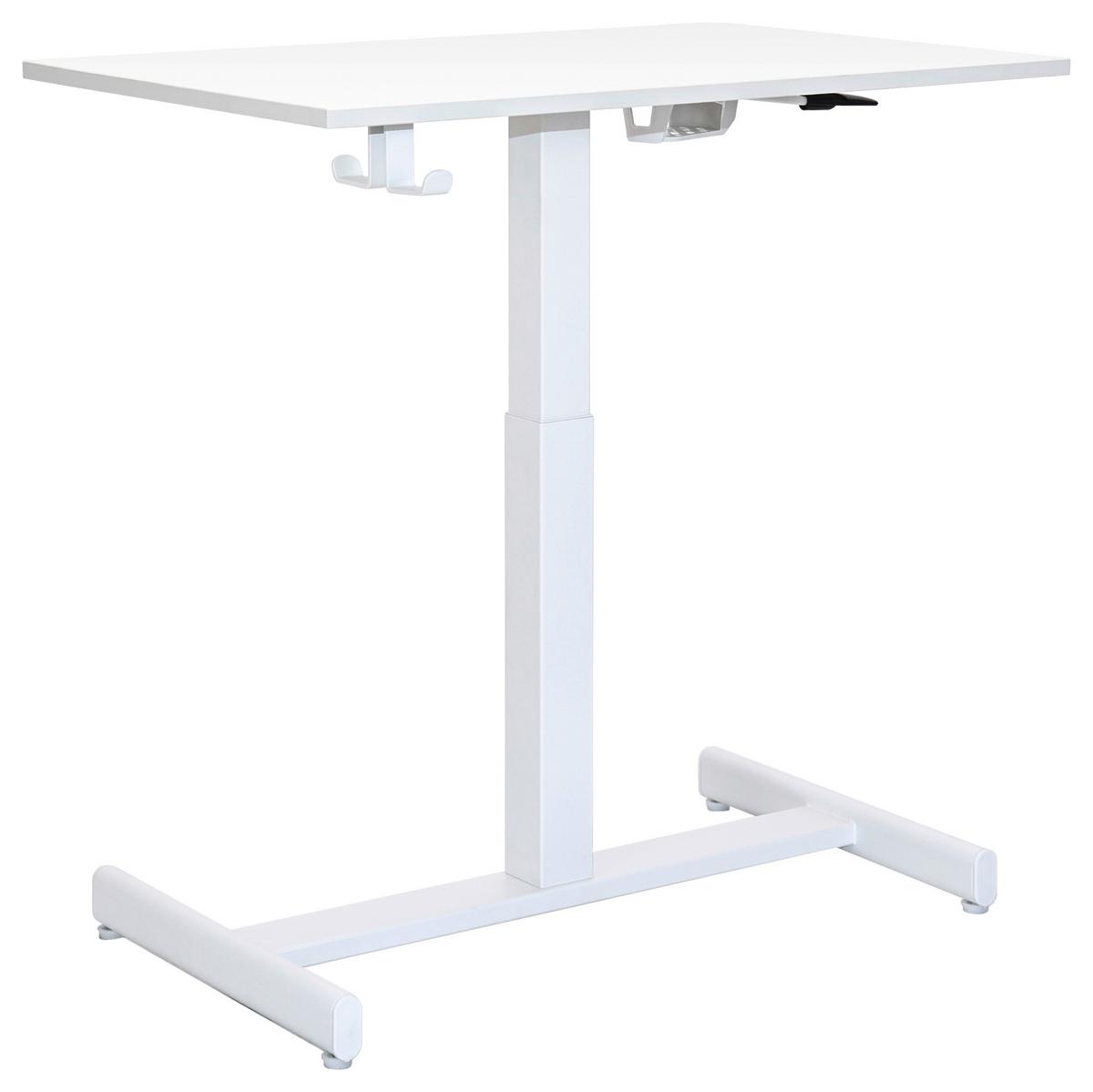 Schreibtisch George Weiß - Weiß, MODERN, Holzwerkstoff/Kunststoff (72,5/48.5-74/48cm) - Mömax