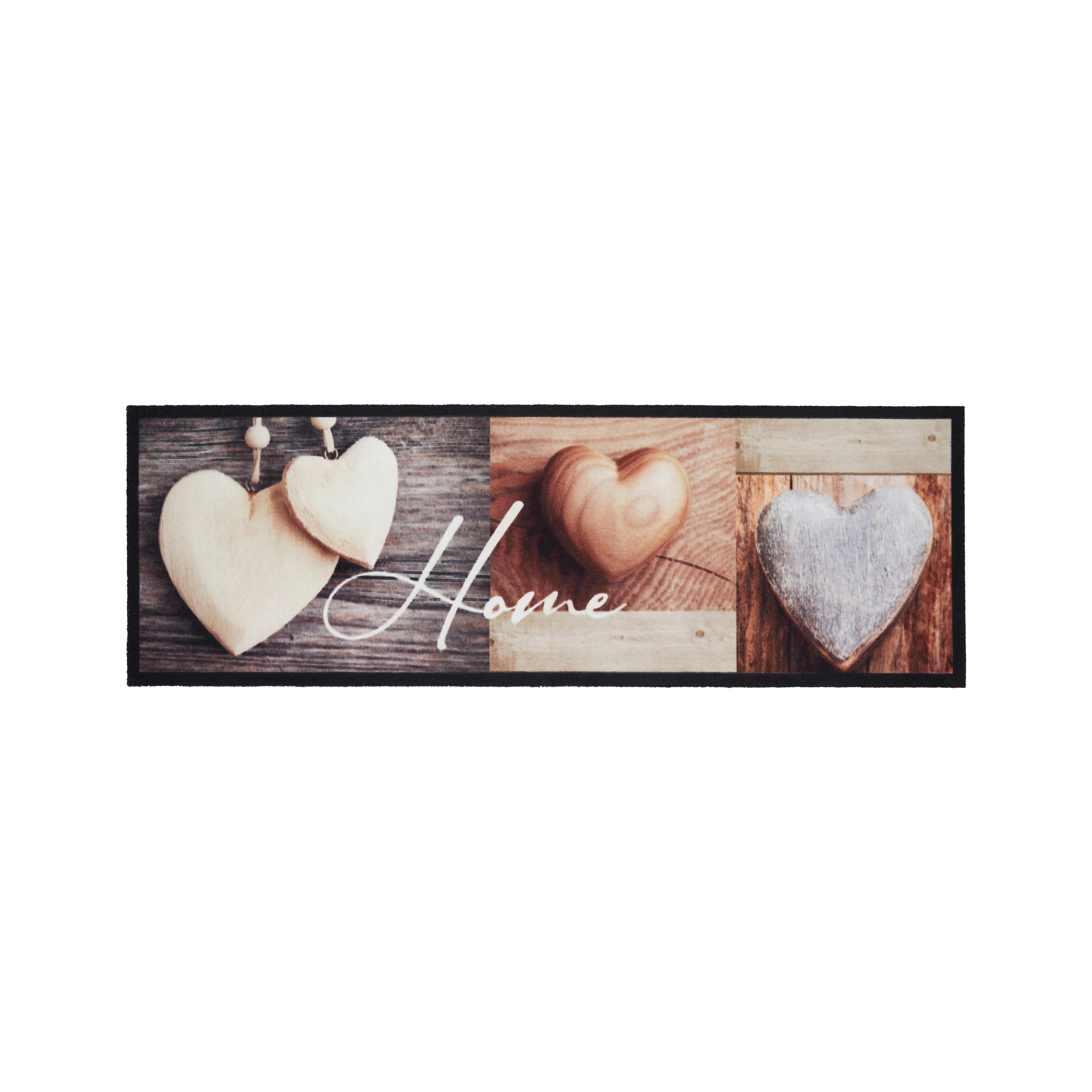 Läufer Home Love Wood in Braun ca. 50x150cm - Braun, Basics, Kunststoff (50/150cm) - Modern Living
