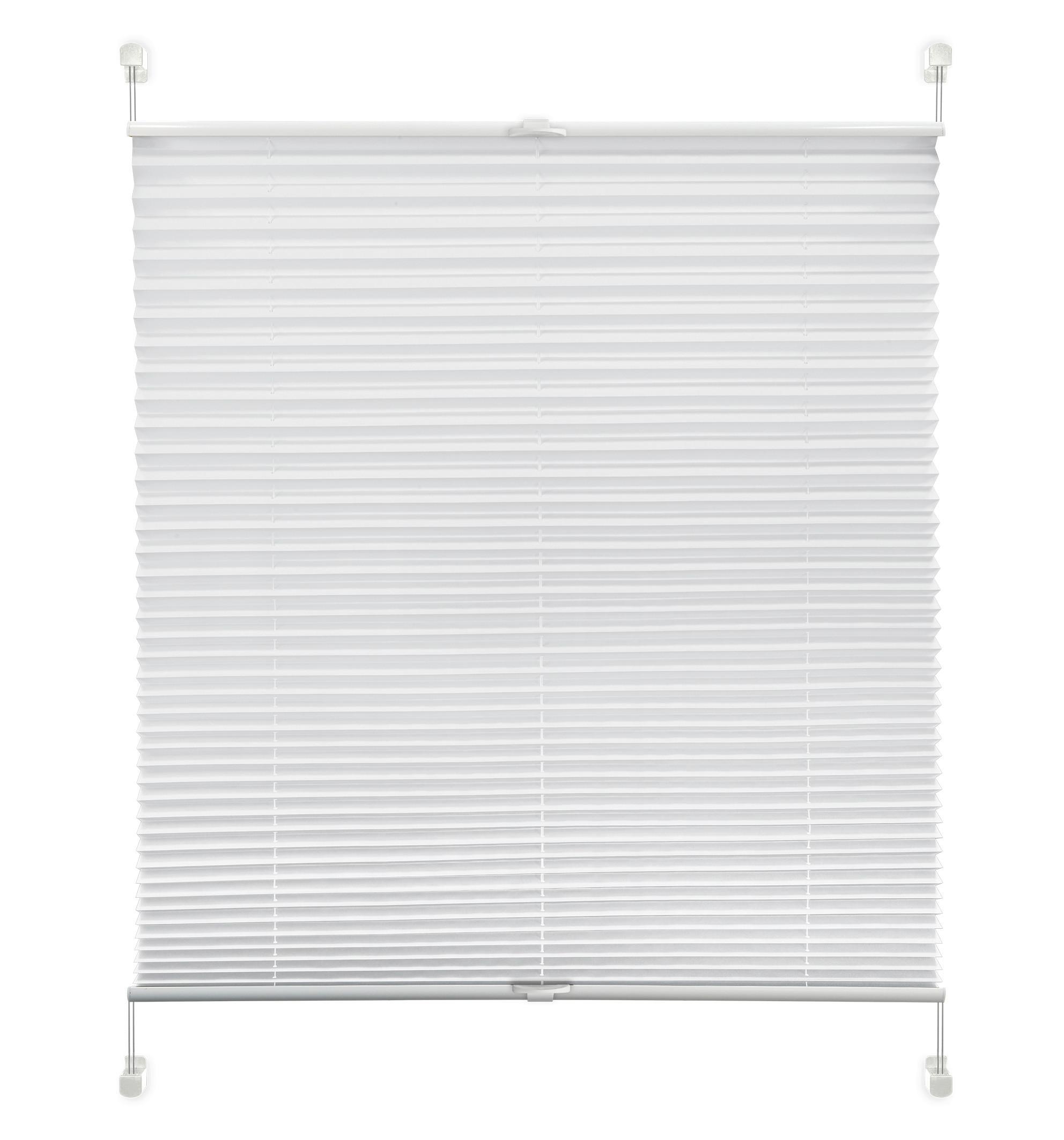 Plissee Light Weiß ca. 100x130cm - Weiß, Textil (100/130cm) - Premium Living