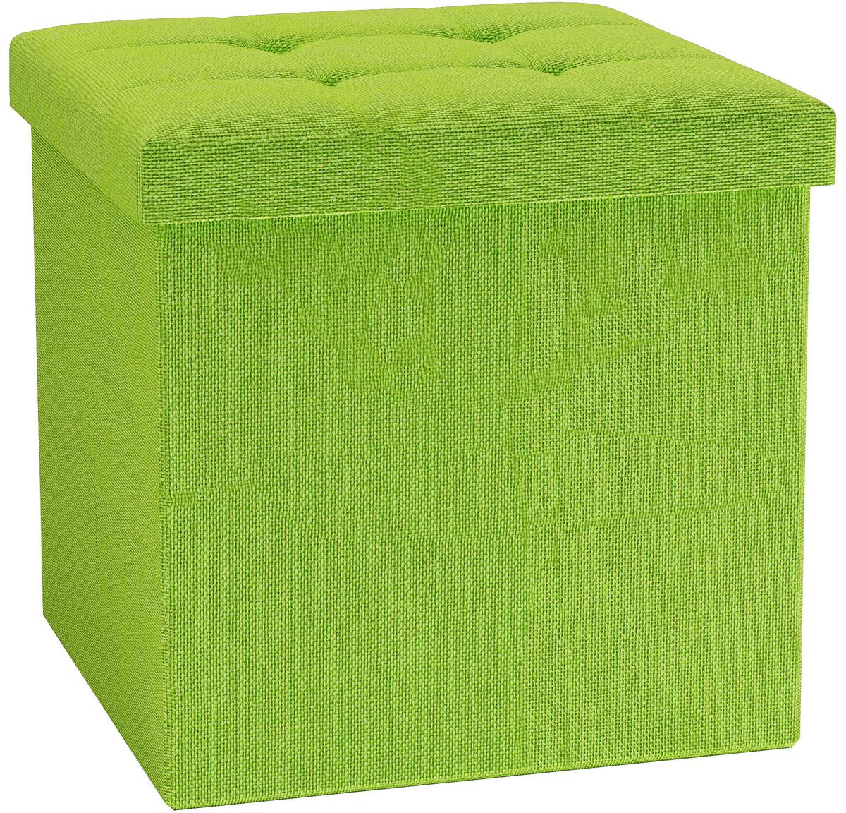 Zaboj Za Sedenje Boxas, Zelena - zelena, Basics, umetna masa/leseni material (38/38/38cm) - MID.YOU