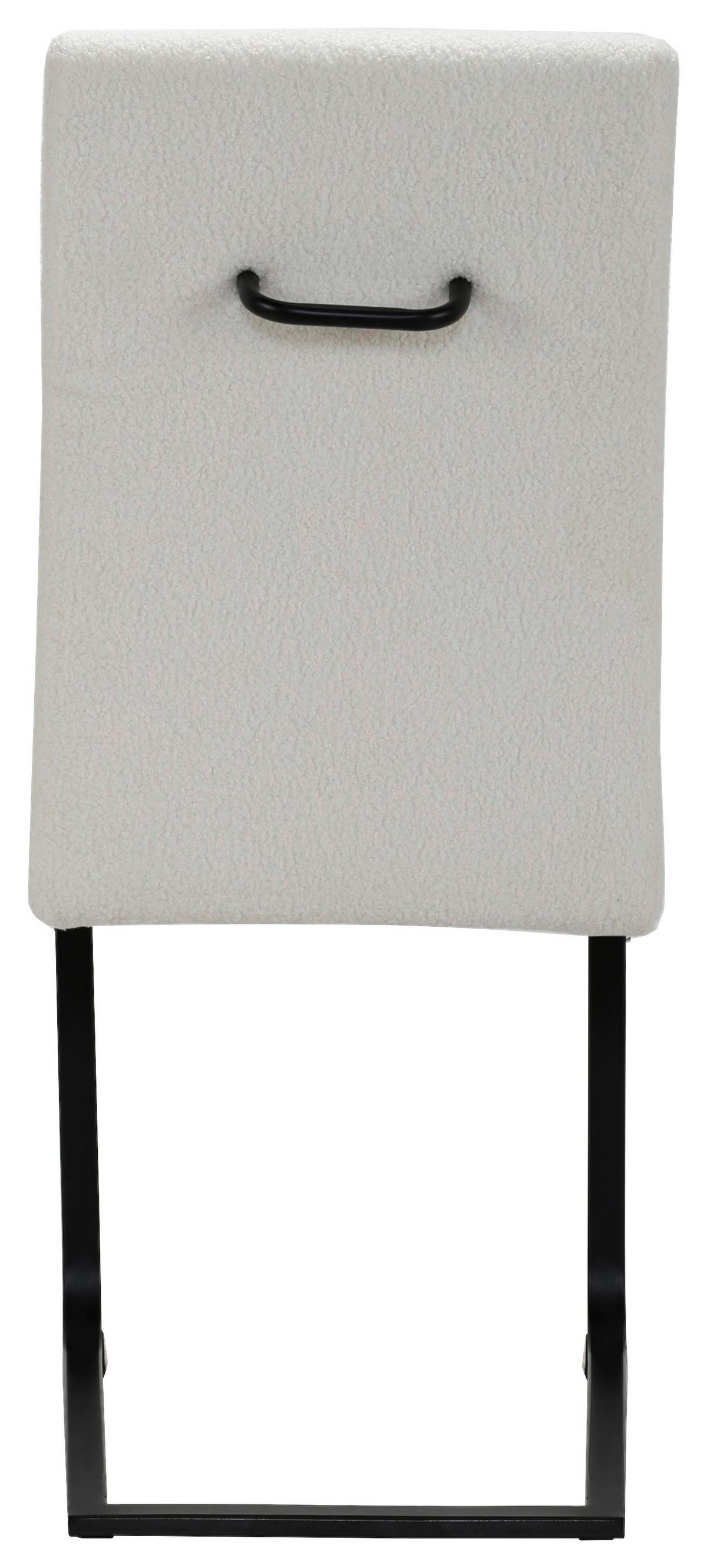 Nihajni Stol Teddy, Bela, Pliš - črna/bela, Moderno, kovina/tekstil (48/99/60cm)