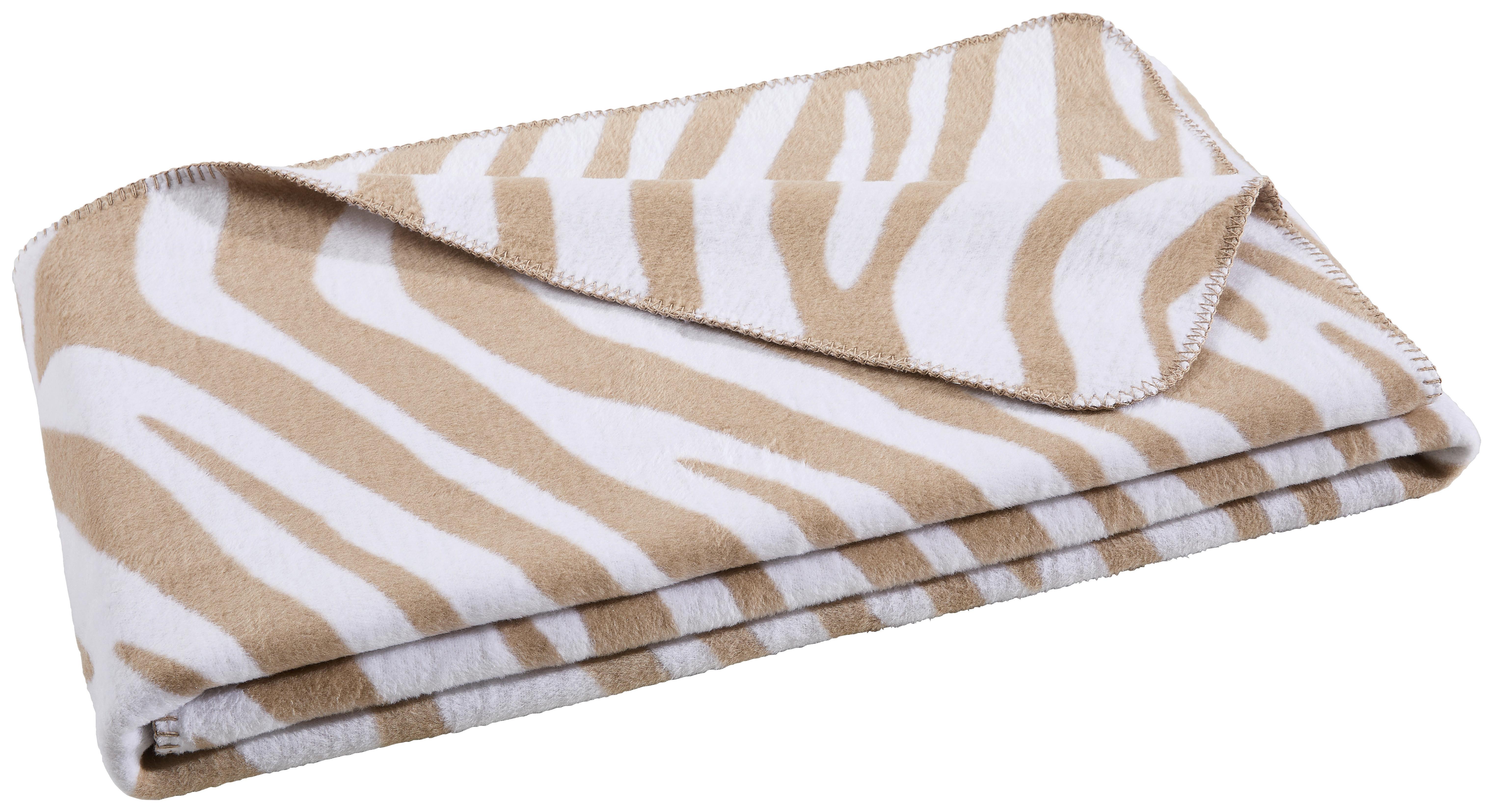 KOC DOMOWY ZEBRA - biały/taupe, Trend, tkanina (150/200cm) - Dieter Knoll