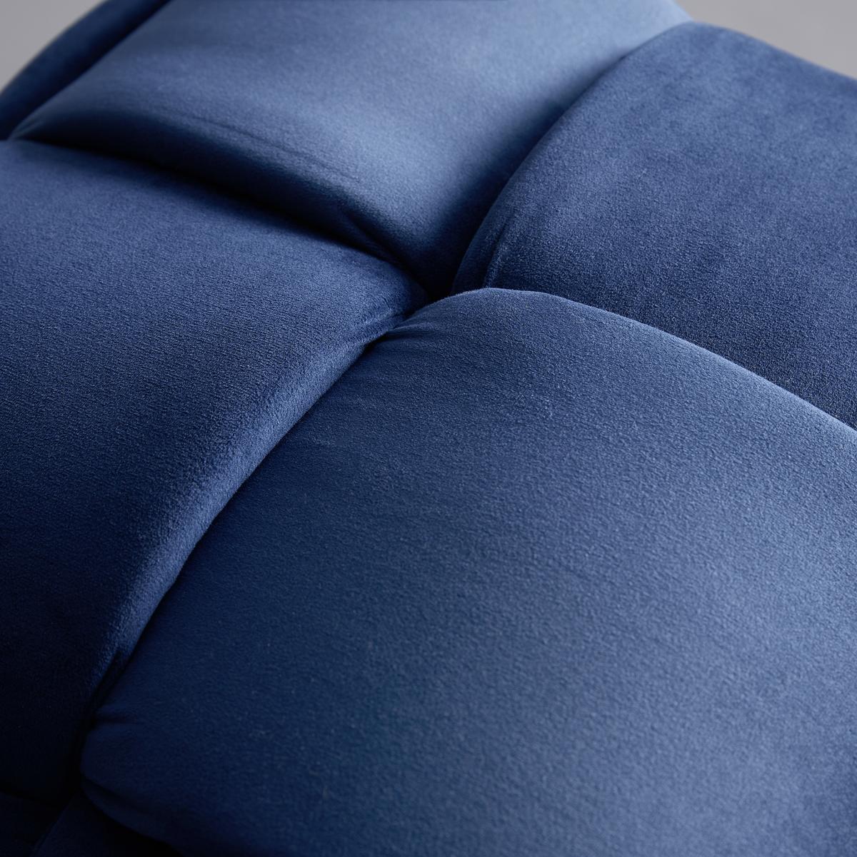 Hocker Ella Blau Samt - Blau/Schwarz, MODERN, Holz/Kunststoff (47/47/47cm) - Bessagi Home