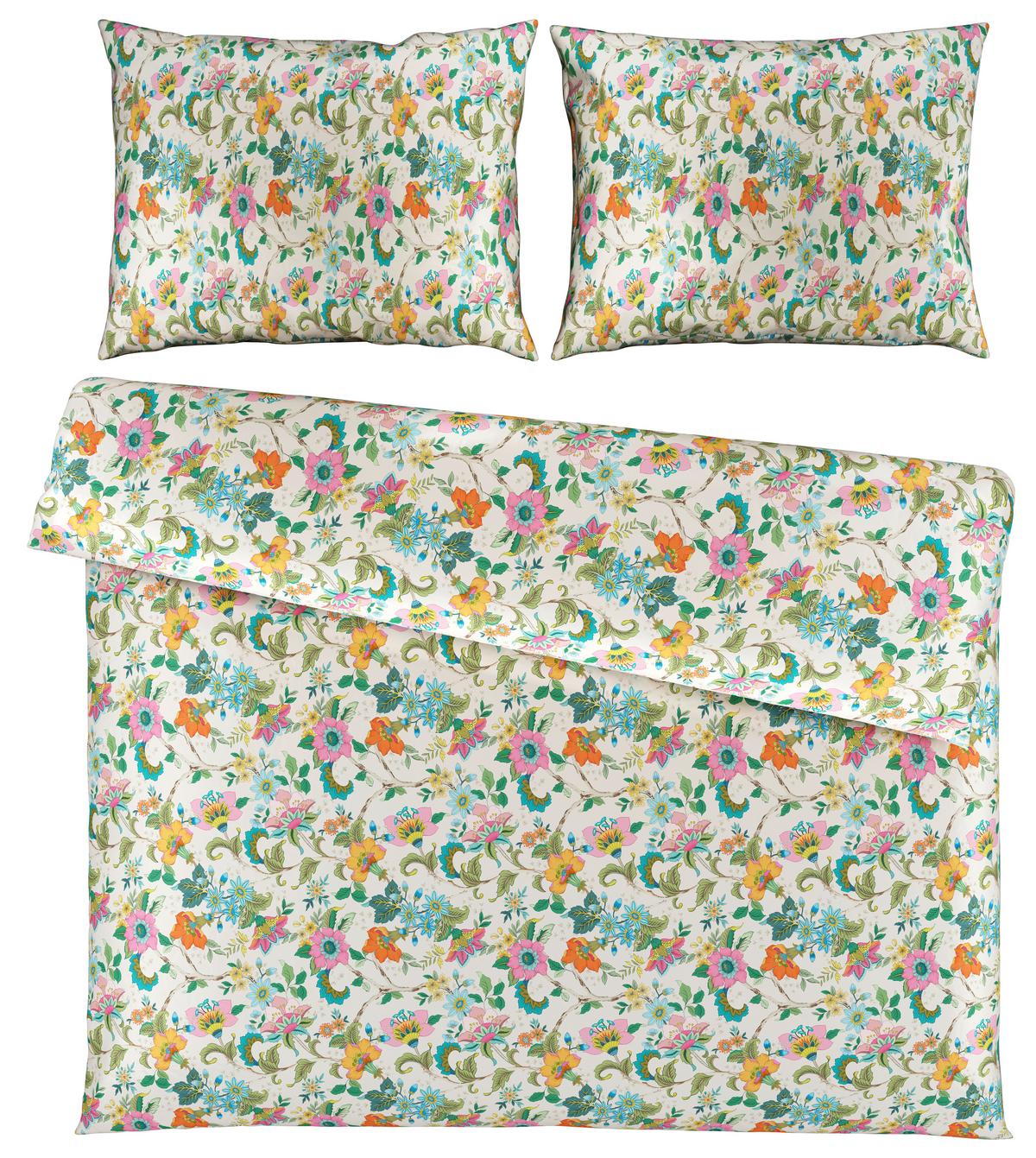 Posteljnina Kamia Allover Xxl, Večbarvno, 2x60/80, 200/200 - roza/turkizna, Romantika, tekstil (200/200cm) - Mömax