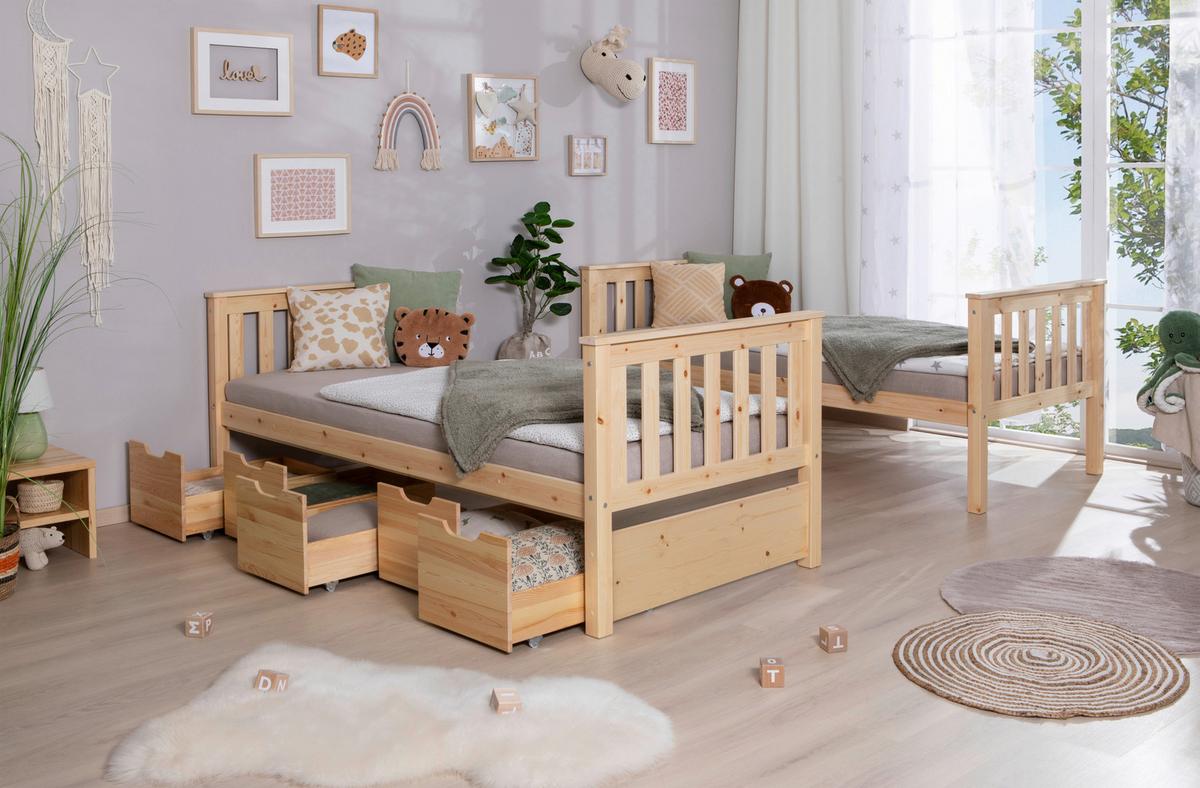 Etagenbett Sammy Naturfarben ca. 90x200cm - Naturfarben, MODERN, Holz (90/200cm) - MID.YOU