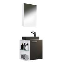 Kopalnica Za Goste Hausa, Antracit, Bela, 3-Delno - srebrne barve/črna, Moderno, kovina/steklo (52cm) - MID.YOU