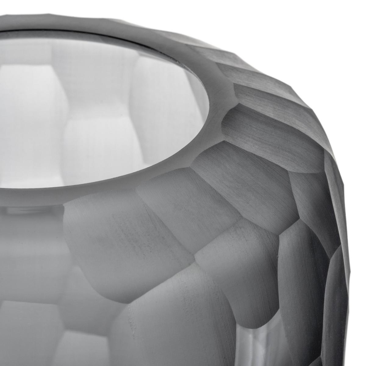 Vase Grau - Grau, KONVENTIONELL, Glas (16,50/17,50/16,50cm) - Leonardo