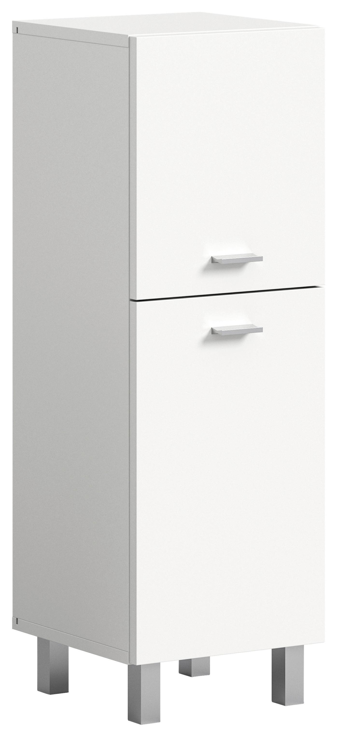 Midischrank Boston ca. 30x80x29 cm Weiß - Silberfarben/Weiß, MODERN, Holzwerkstoff/Kunststoff (30/80/29cm) - MID.YOU