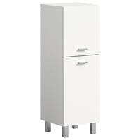 Midischrank Boston ca. 30x80x29 cm Weiß - Silberfarben/Weiß, MODERN, Holzwerkstoff/Kunststoff (30/80/29cm) - MID.YOU