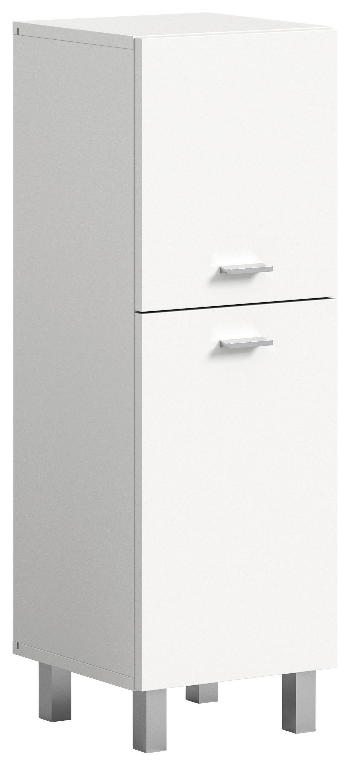 Midischrank Boston ca. 30x80x29 cm Weiß - Silberfarben/Weiß, MODERN, Holzwerkstoff/Kunststoff (30/80/29cm) - MID.YOU