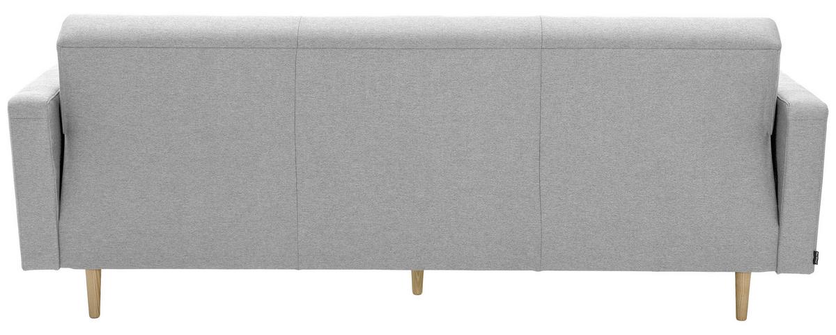 3-Sitzer-Sofa Jasmin Hellgrau Flachgewebe mit Schlaffunktion - Eschefarben/Hellgrau, MODERN, Holz/Textil (224/81/83cm) - Max Winzer