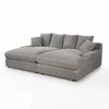 BIG SOFFA ELEONORA - ljusgrå/svart, Modern, trä/textil (250/97/168cm) - Bessagi Home