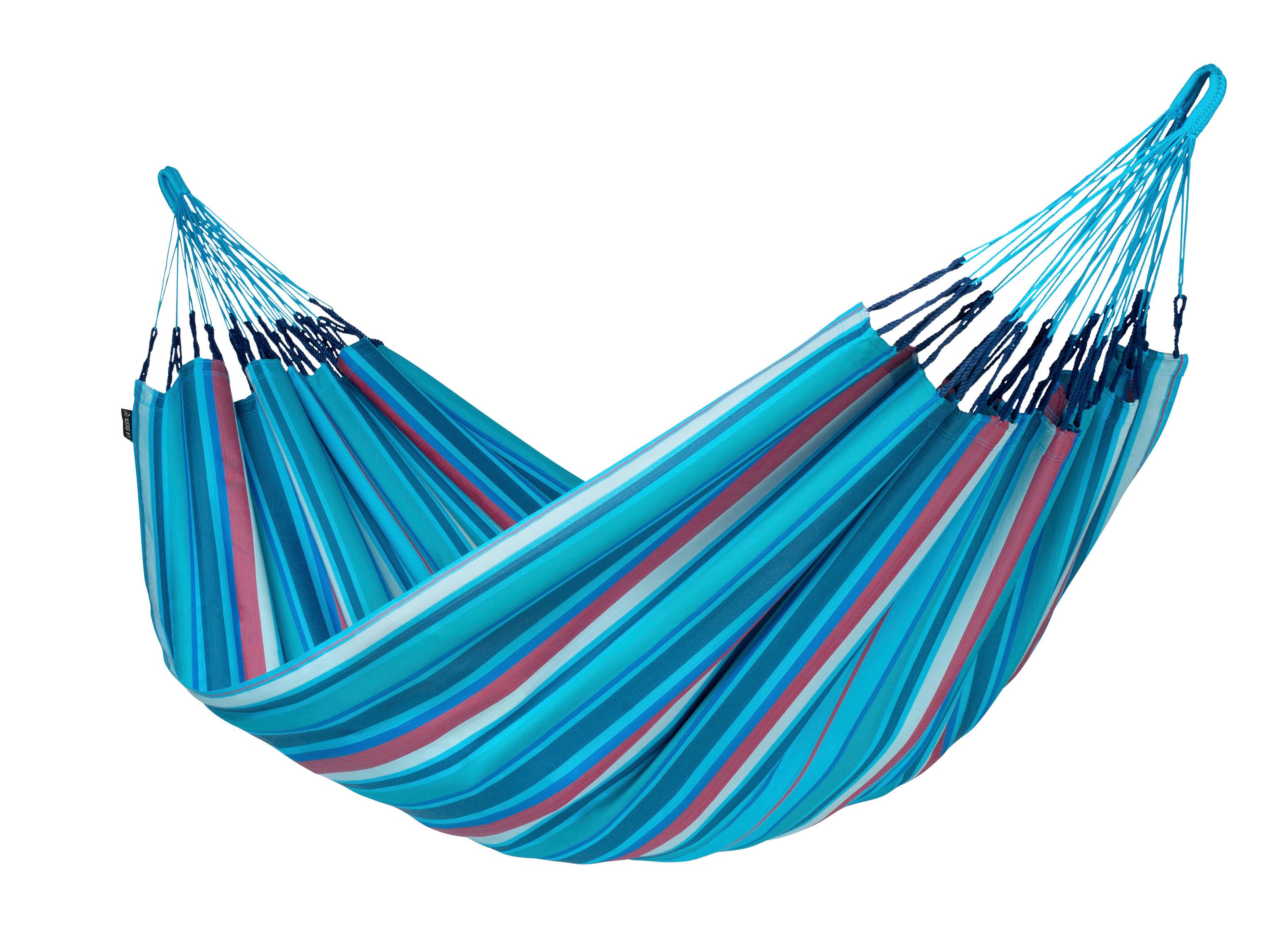 Hängematte Classic Double Hammock Blau/Rot - Blau/Kirschrot, KONVENTIONELL, Textil (160/350cm) - La Siesta