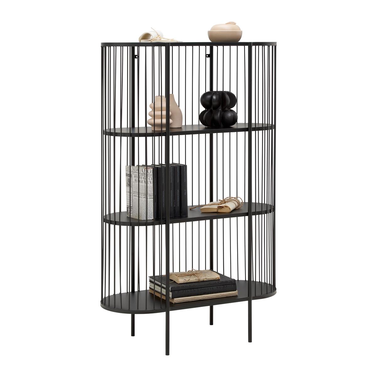 Álló Polc Fekete Tiago - fekete, Lifestyle, fém (80/125/34cm) - Mömax