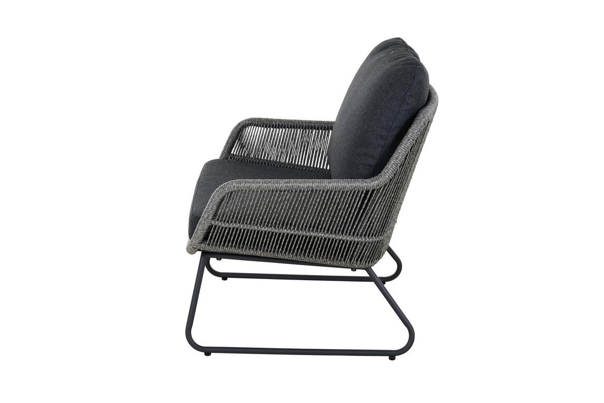 Loungegarnitur Kansas Grau - Grau, Basics, Kunststoff/Textil (145/76/73,5cm) - Siena Garden