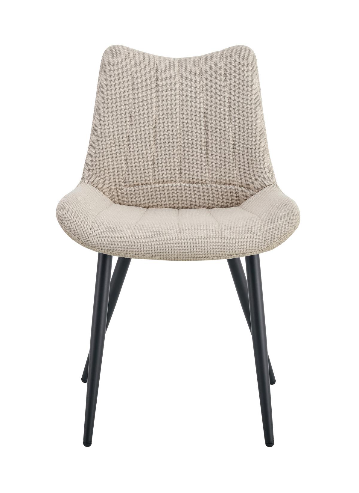 Set Stolov Lotta, Krem Barva, 2 Kos - črna/krem barve, Moderno, kovina/tekstil (53/86/59cm) - MID.YOU