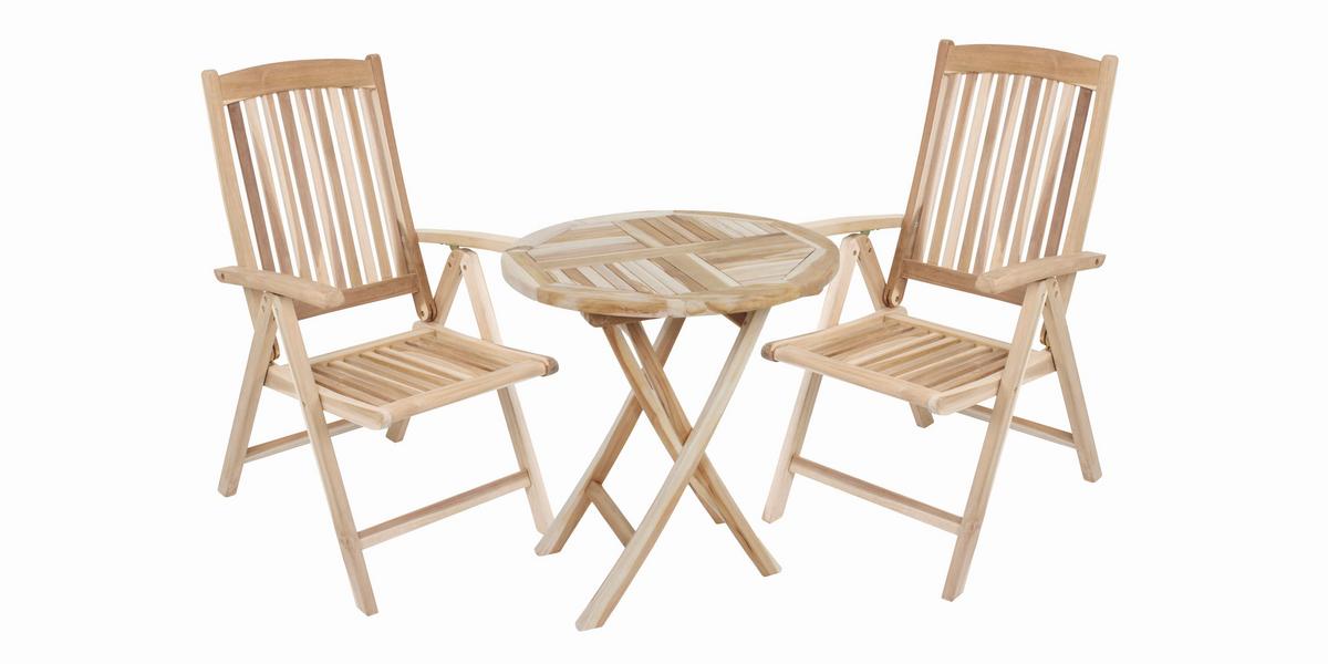 Gartenset Java Teak 3-tlg. - Teakfarben, Basics, Holz (70/105/59cm) - Gardenson