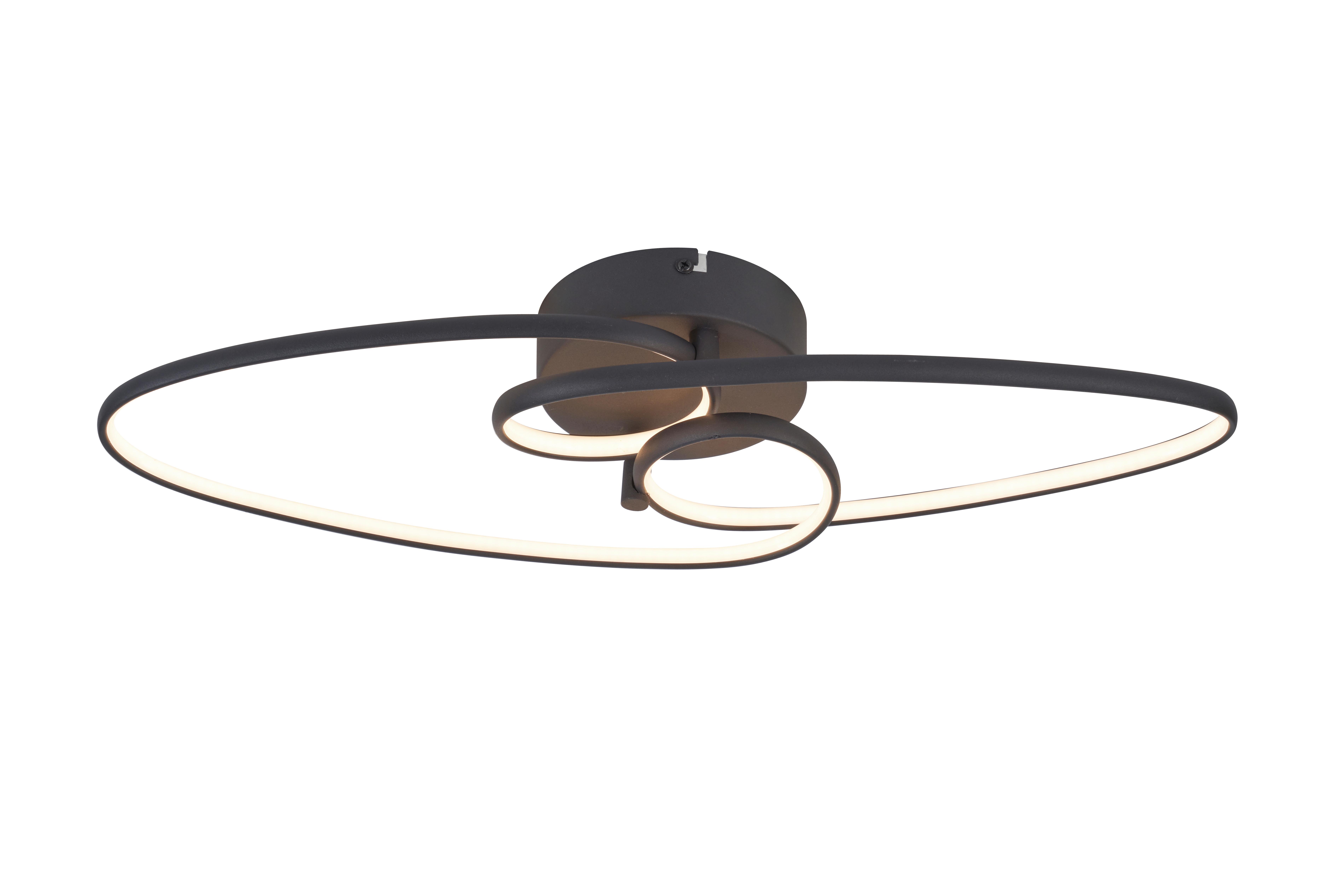 LED-Deckenleuchte Ellu Schwarz max. 24 Watt - Schwarz, MODERN, Kunststoff/Metall (51/16/8cm) - Mömax