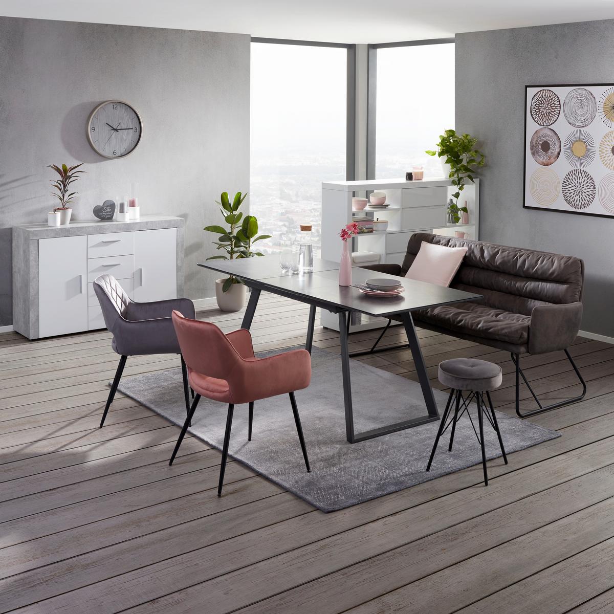 Ausziehtisch in Grau - Grau, Modern, Glas/Holzwerkstoff (140-180/80/76cm) - Mömax