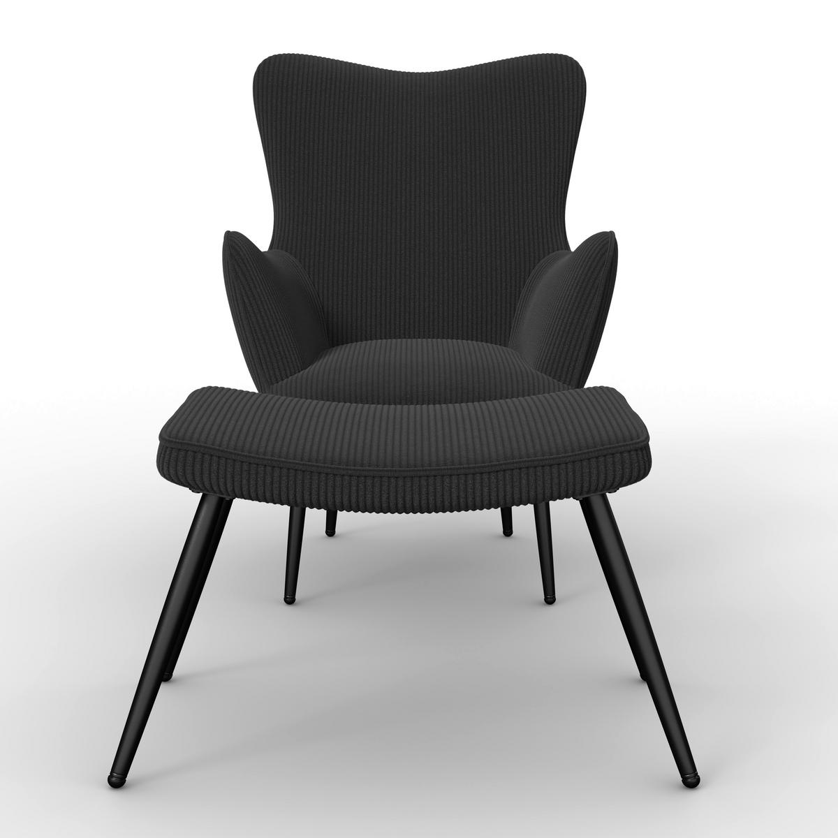 SCAUN DE RELAXARE AURORA - negru, Modern, lemn/metal (68/98/74cm) - Bessagi Home