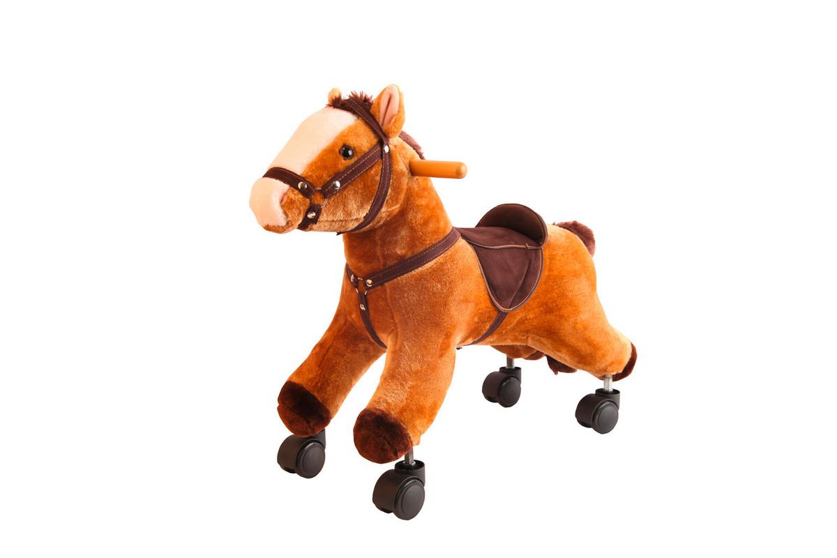 KONIK NA BIEGUNACH SPEEDY - brązowy, Basics, tworzywo sztuczne/metal (57/24/52cm) - My Baby Lou