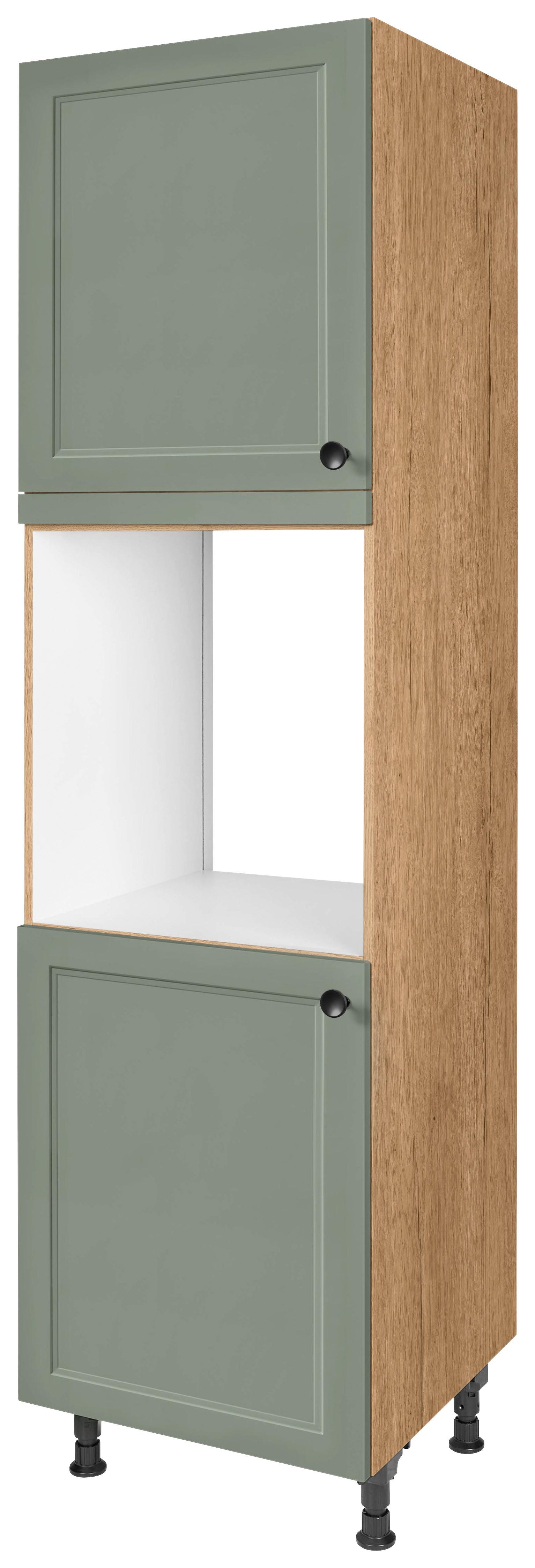 Geräteumbauschrank Cascada Grün - Eichefarben/Schwarz, MODERN, Holzwerkstoff/Metall (60/216,6/58cm) - Nobilia