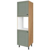 Geräteumbauschrank Cascada Grün - Eichefarben/Schwarz, MODERN, Holzwerkstoff/Metall (60/216,6/58cm) - Nobilia