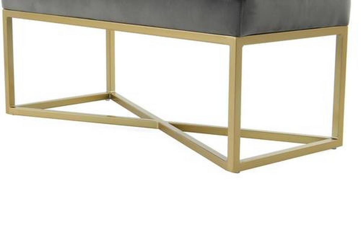 HOCKERBANK QMIZF-GRY - Goldfarben/Grau, Basics, Holzwerkstoff/Kunststoff (90/40/40cm) - Kayoom