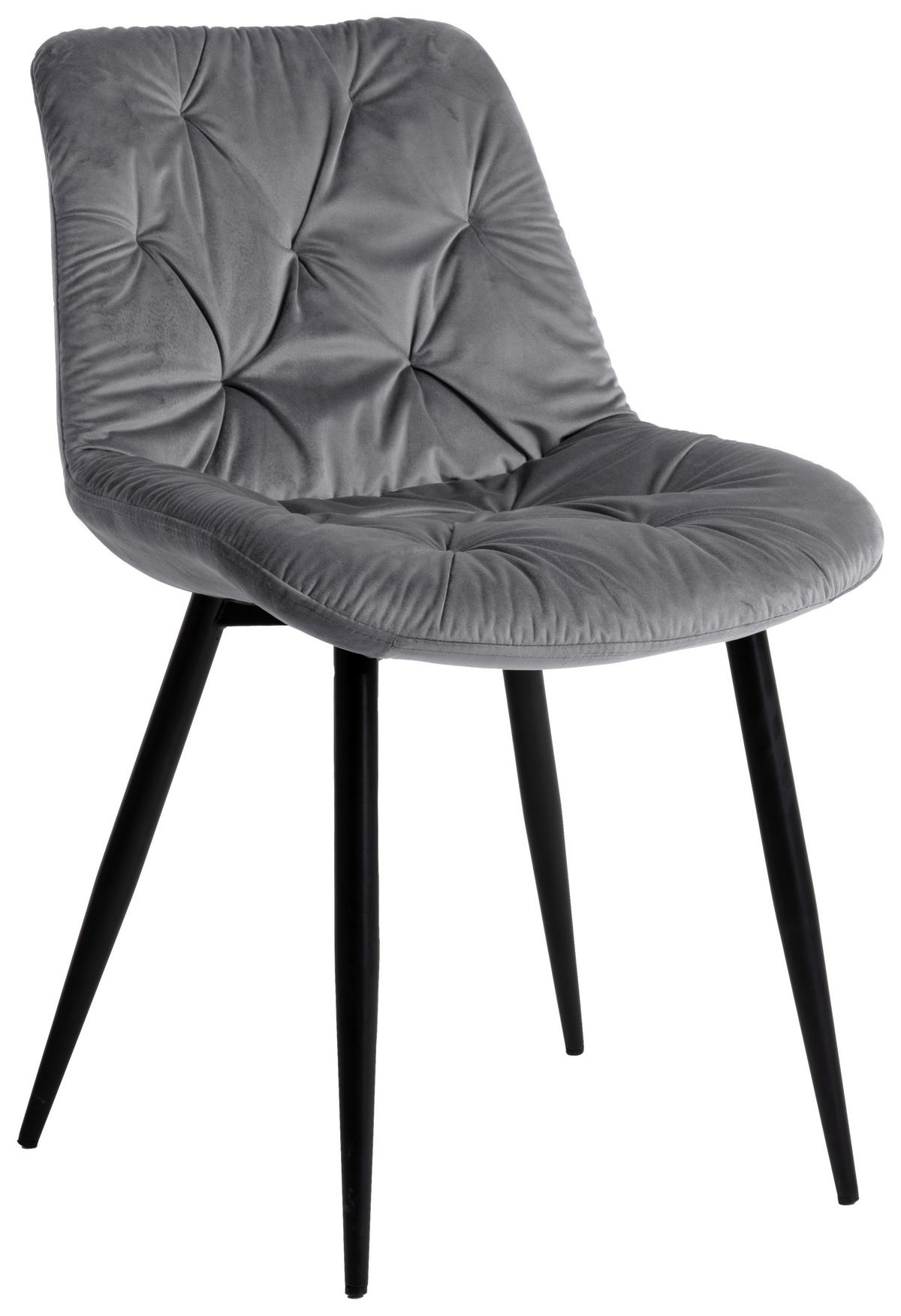 KRZESŁO LIVIA - czarny/szary, Modern, metal/drewno (51/86/61cm) - Mömax