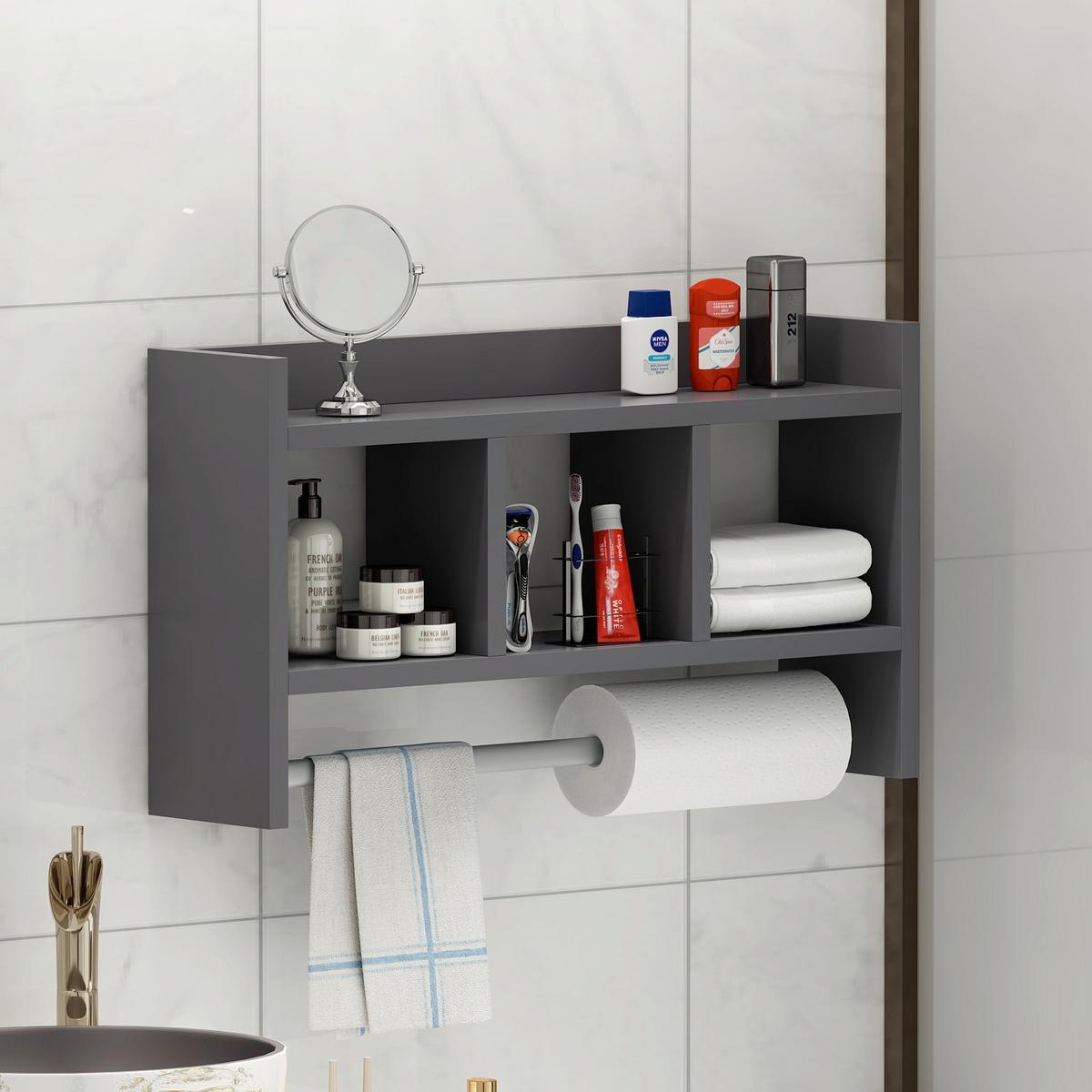 KÜCHENREGAL ASYA R001 WANDREGAL - Anthrazit, Design, Holzwerkstoff (64/35/15cm) - Livetastic