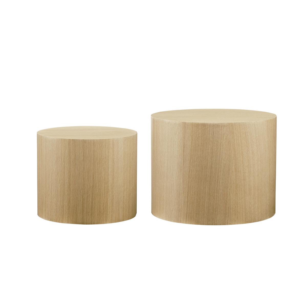 Set Klubskih Mizic Marin, Barva Hrasta, 2-Delni - barve hrasta, Design, leseni material (48-38/48-38/38-32cm) - Livetastic