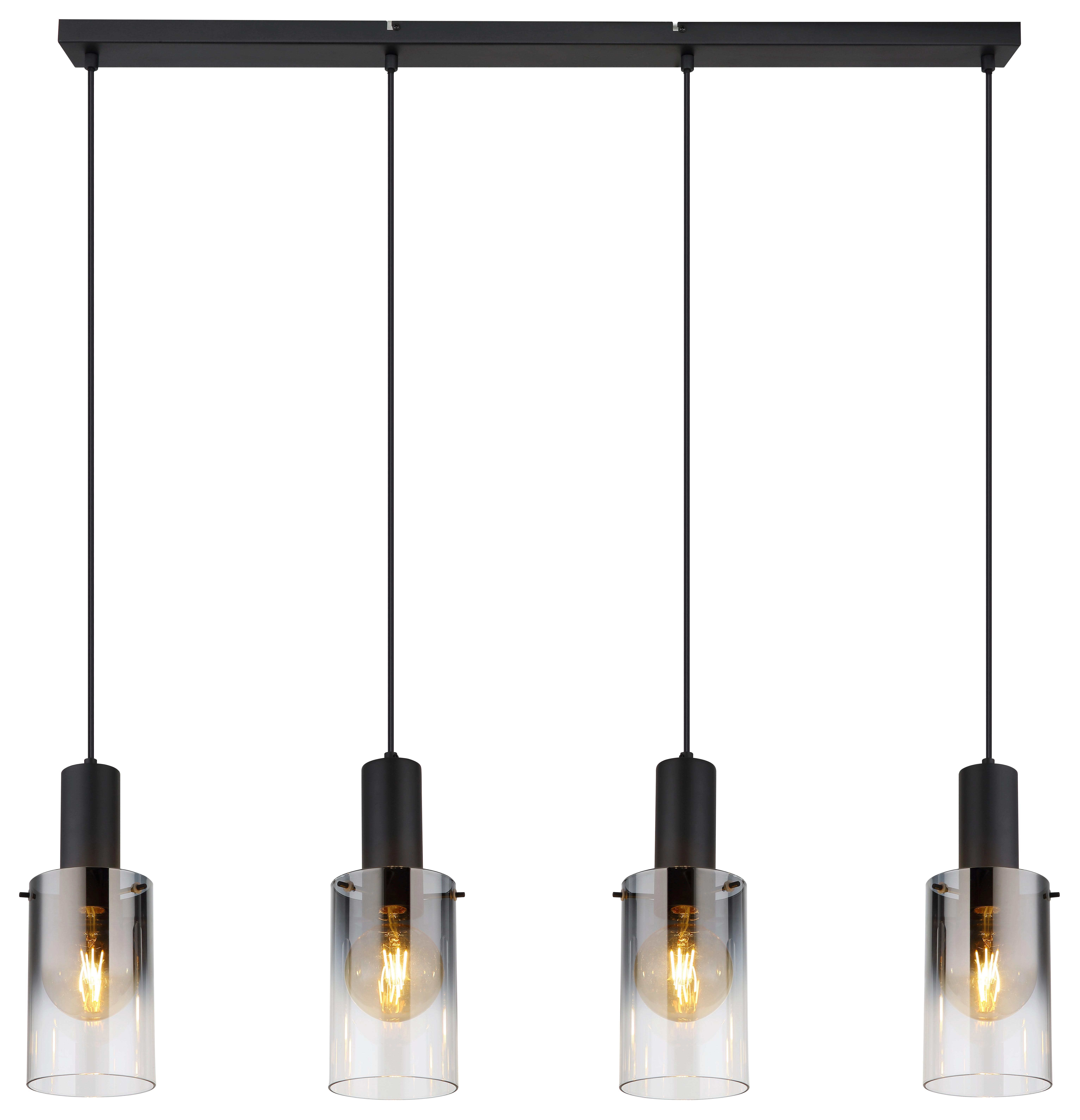 LAMPA WISZĄCA 15907-4H - przejrzysty/czarny, Design, tworzywo sztuczne/metal (102,5/12,5/150cm) - Globo