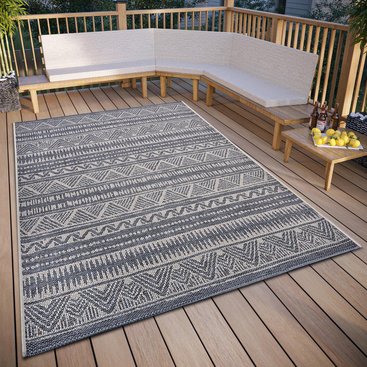 Outdoorteppich Noble Grau/Beige ca. 63x120cm - Beige/Grau, Design, Kunststoff (63/120cm)