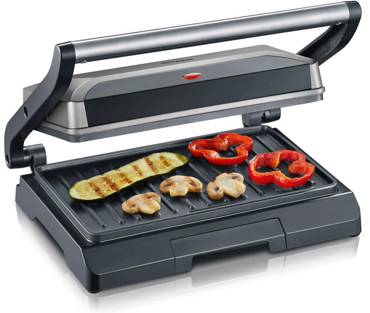 GRILL KONTAKTOWY SEVERIN - kolor srebrny/czarny, Trend, tworzywo sztuczne/metal (29,1/26/11,5cm) - Severin