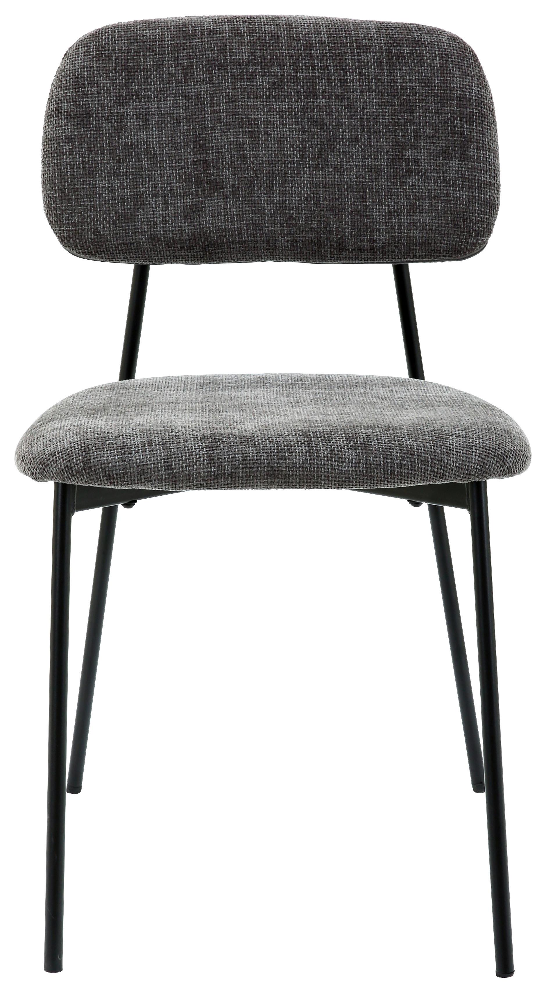 STOL LARA - grå/svart, Modern, metall/textil (44/78,5/49cm) - Mömax