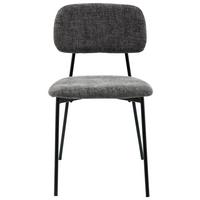 Stuhl Lara Grau - Schwarz/Grau, MODERN, Textil/Metall (44/78,5/49cm) - Mömax