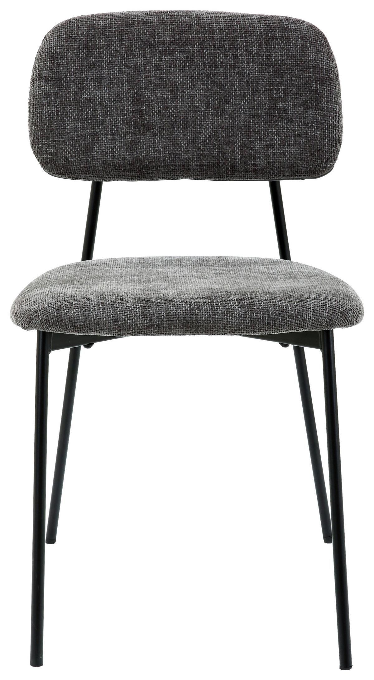 Stuhl Lara Grau - Schwarz/Grau, MODERN, Textil/Metall (44/78,5/49cm) - Mömax