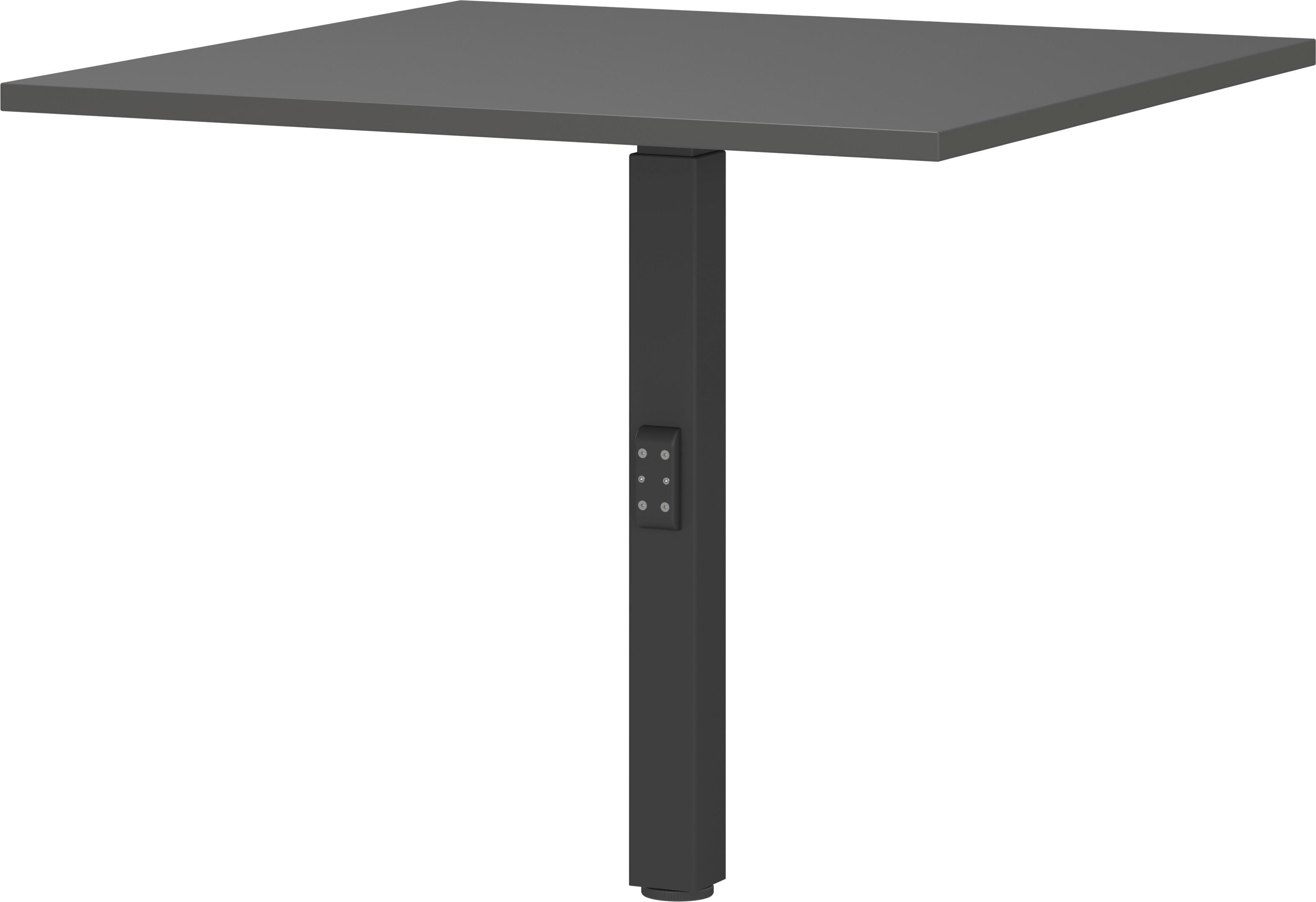 Schreibtisch Ribera in Schwarz/Graphitfarben - Graphitfarben/Schwarz, Modern, Holzwerkstoff/Metall (80/71-91/80cm) - Premium Living