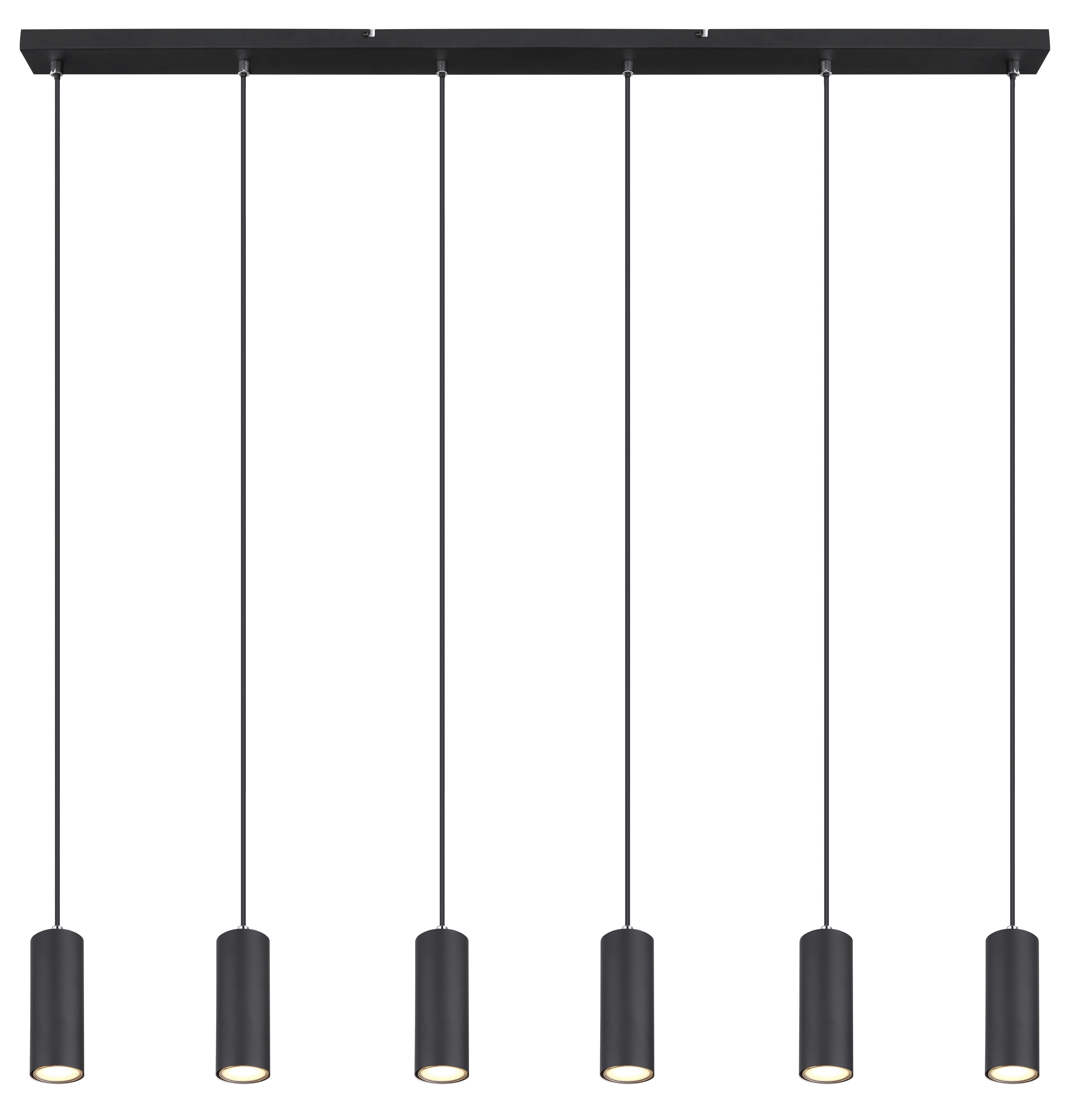 Hängeleuchte Witmo Schwarz max. 6 Watt - Schwarz, KONVENTIONELL, Metall (115/6/120cm)