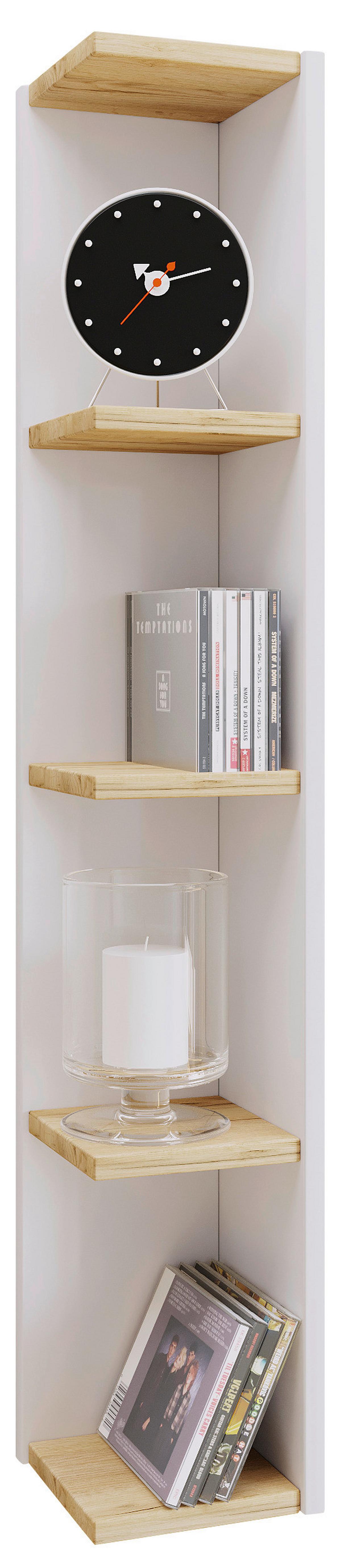 Eckregal HONSA Weiß ca. 15x97x17 cm - Honigeiche/Weiß, Design, Holzwerkstoff (15/97/17cm) - MID.YOU