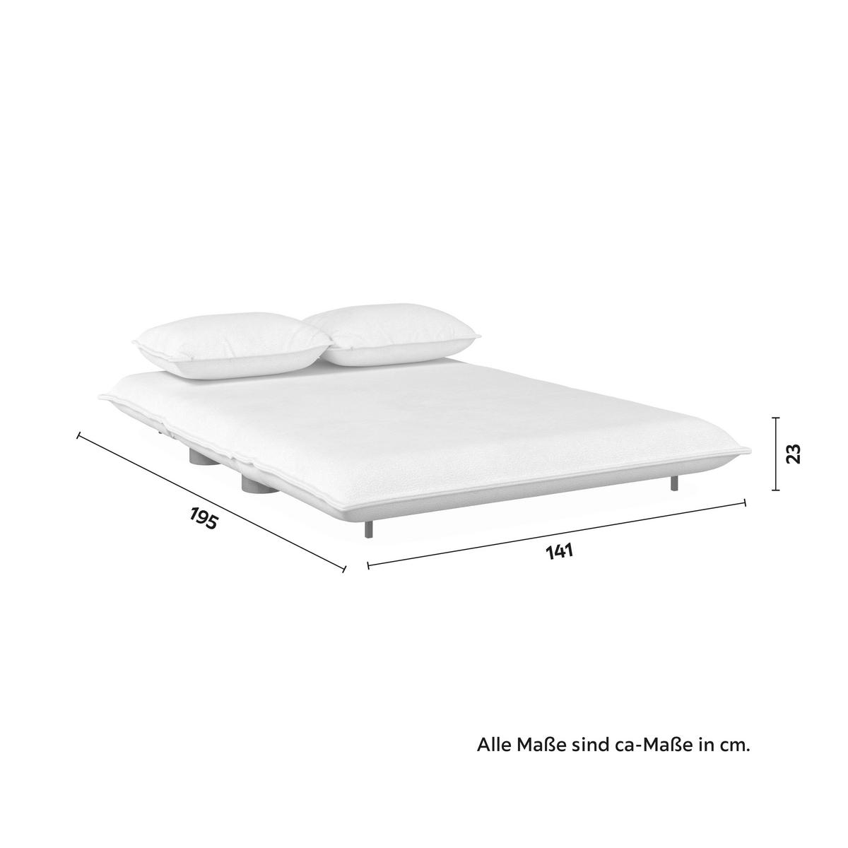 Schlafsofa Bella Weiß Bouclé - Weiß/Naturfarben, MODERN, Holz/Textil (141/77/85cm) - Bessagi Home