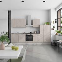 Küchenblock Riva Low m. Geräten Grau - Schieferfarben/Schwarz, MODERN, Holzwerkstoff/Metall (330cm) - Nobilia