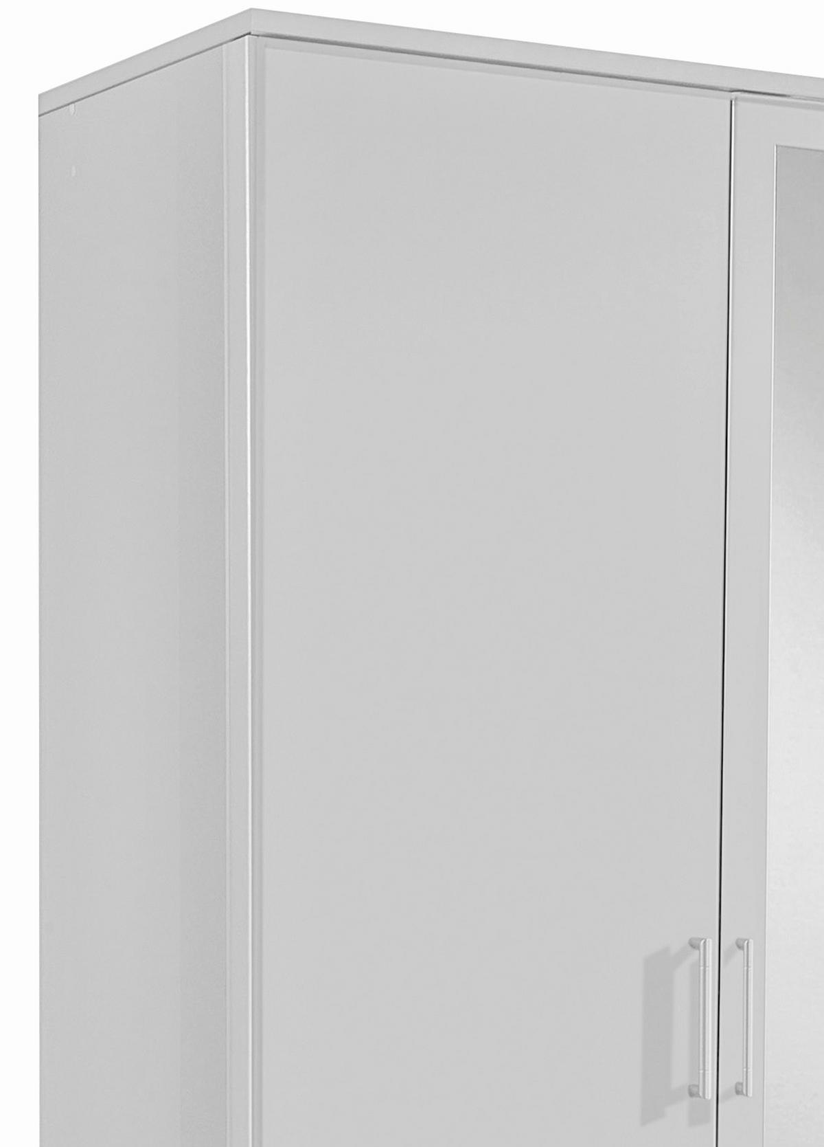 SZAFA UCHYLNA OSAKA - biały/kolor aluminiowy, Konventionell, materiał drewnopochodny/tworzywo sztuczne (90/199,5/58cm) - MID.YOU