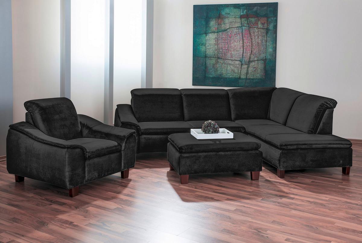 ECKSOFA AARON - Nussbaumfarben/Schwarz, Design, Holz/Textil (187/247cm) - Max Winzer