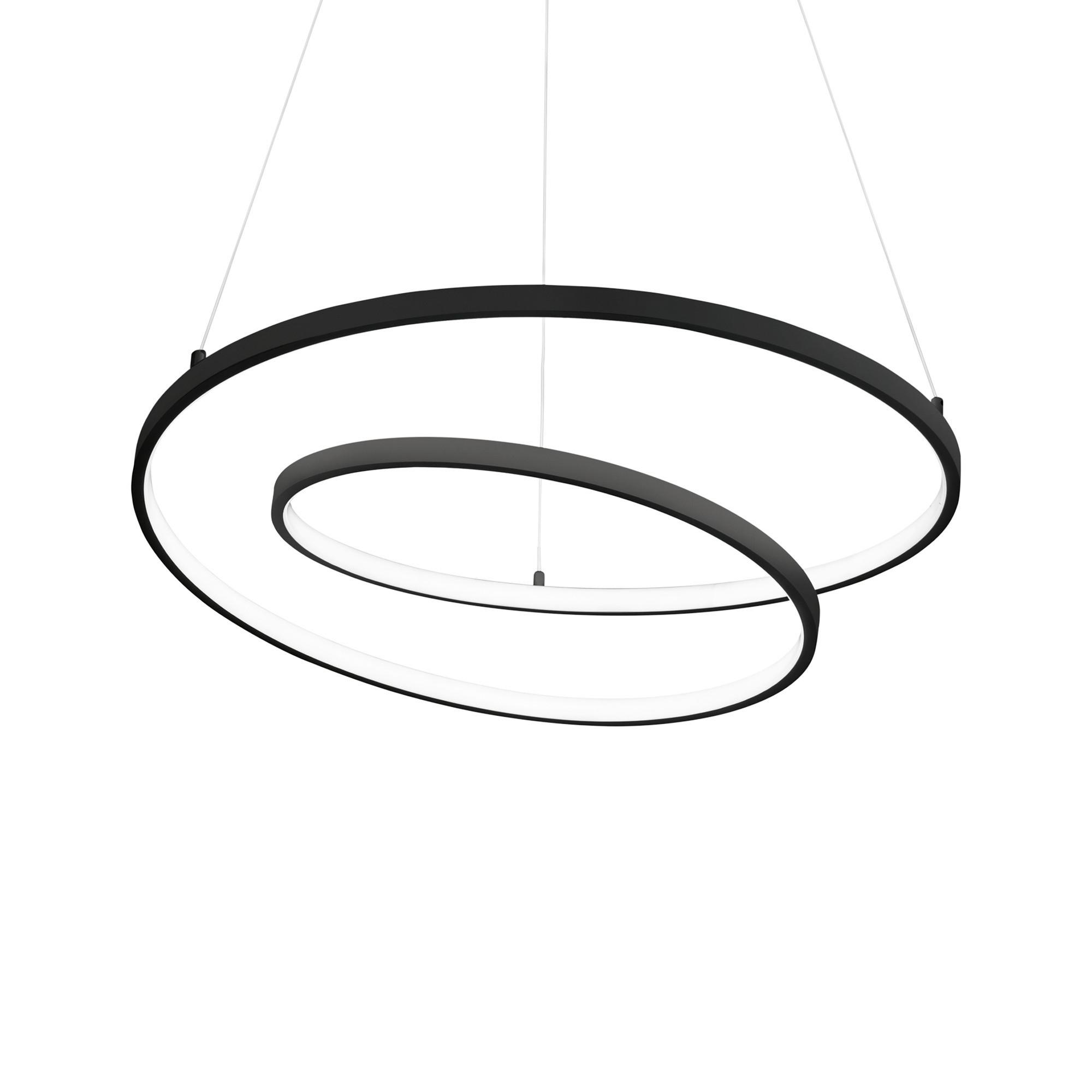 LED-Hängeleuchte max. 55 Watt - Schwarz, Design, Kunststoff/Metall (80/80/39/150cm) - Ideal Lux