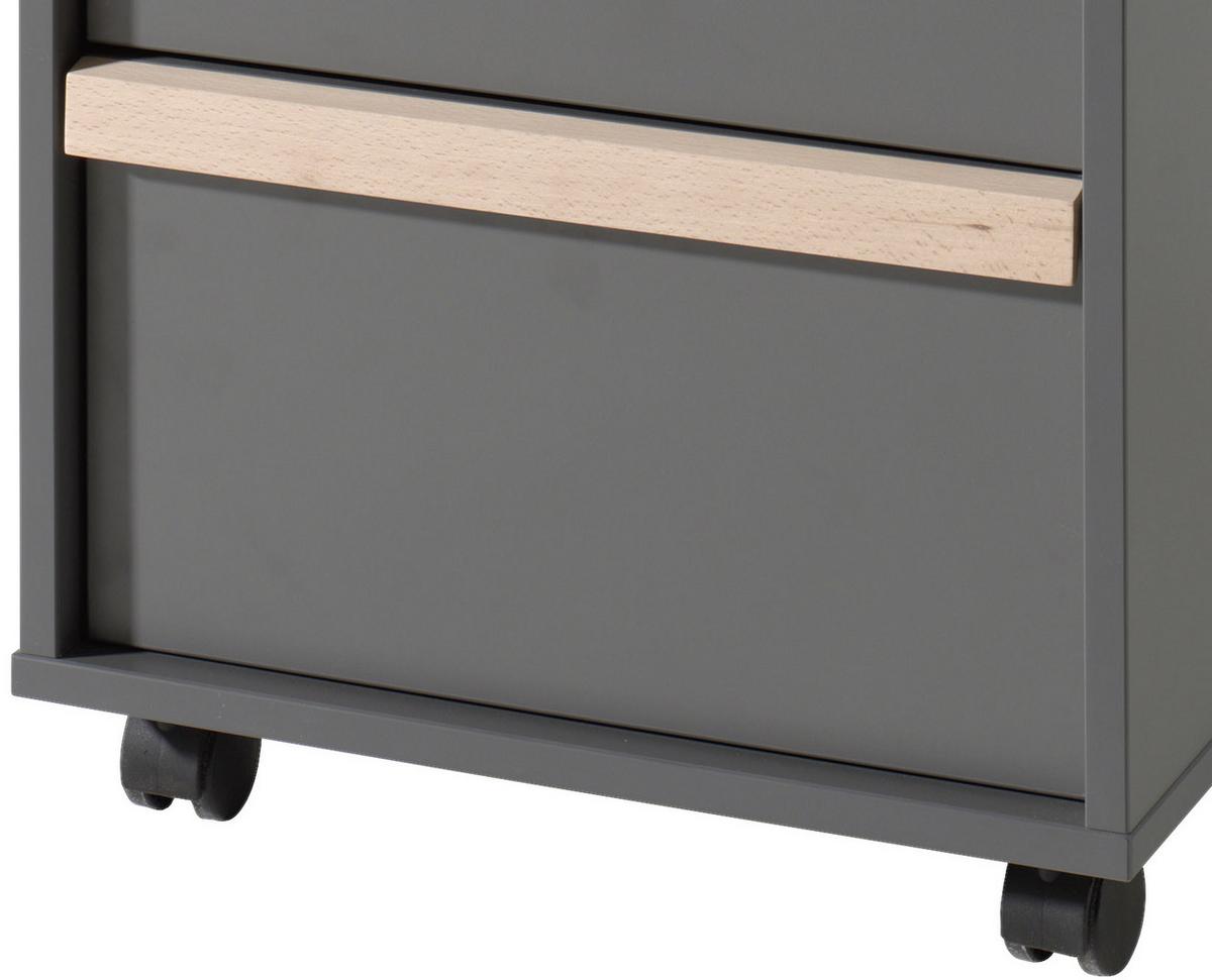 Rollcontainer London Anthrazit - Anthrazit/Buchefarben, MODERN, Holz/Holzwerkstoff (48,1/60/44cm) - Vipack