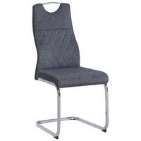 KRZESŁO NA PŁOZIE ADRIAN - antracytowy/kolor chromowy, Design, metal/tkanina (44/101/57cm) - Carryhome